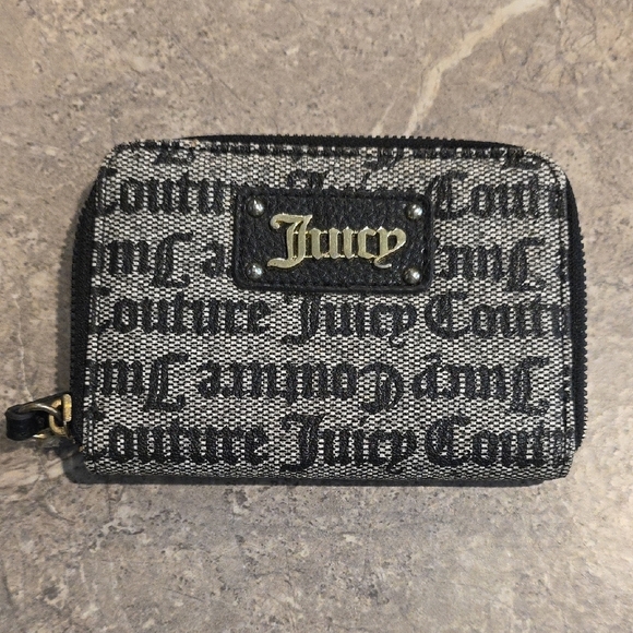 Juicy Couture Handbags - (J8) Juicy Couture Monogram Black and Gray Wallet